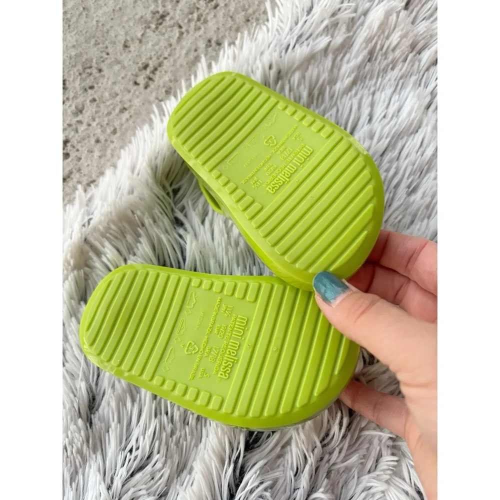 Mini Melissa Green Carebear Collab‎ Jelly Sandals Girls